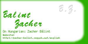 balint zacher business card