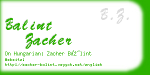 balint zacher business card